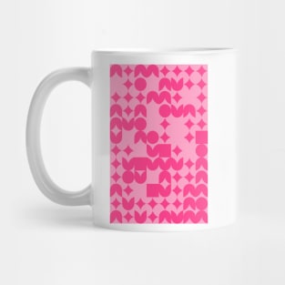 Girly Pinkish Geometric Pattern - Flowers & Stars #5 Mug